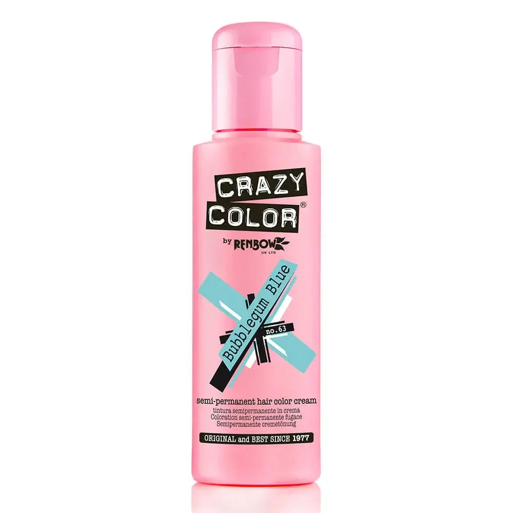 Crazy Color - Semi Permanent Hair Cream - 63 Bubblegum Blue