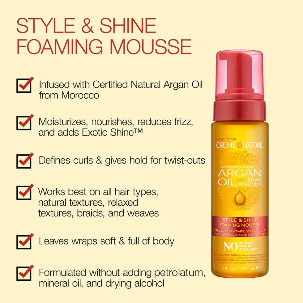 Creme of Nature - Of Argan Oil Style & Shine Foaming Mousse