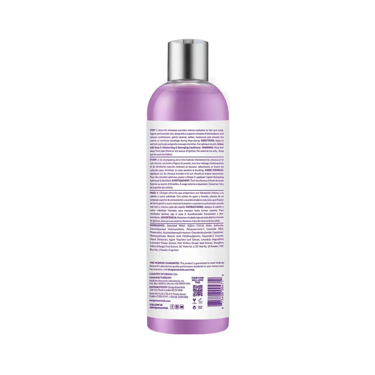 Design Essentials - Agave & Lavender Moisturizing Strengthening Shampoo