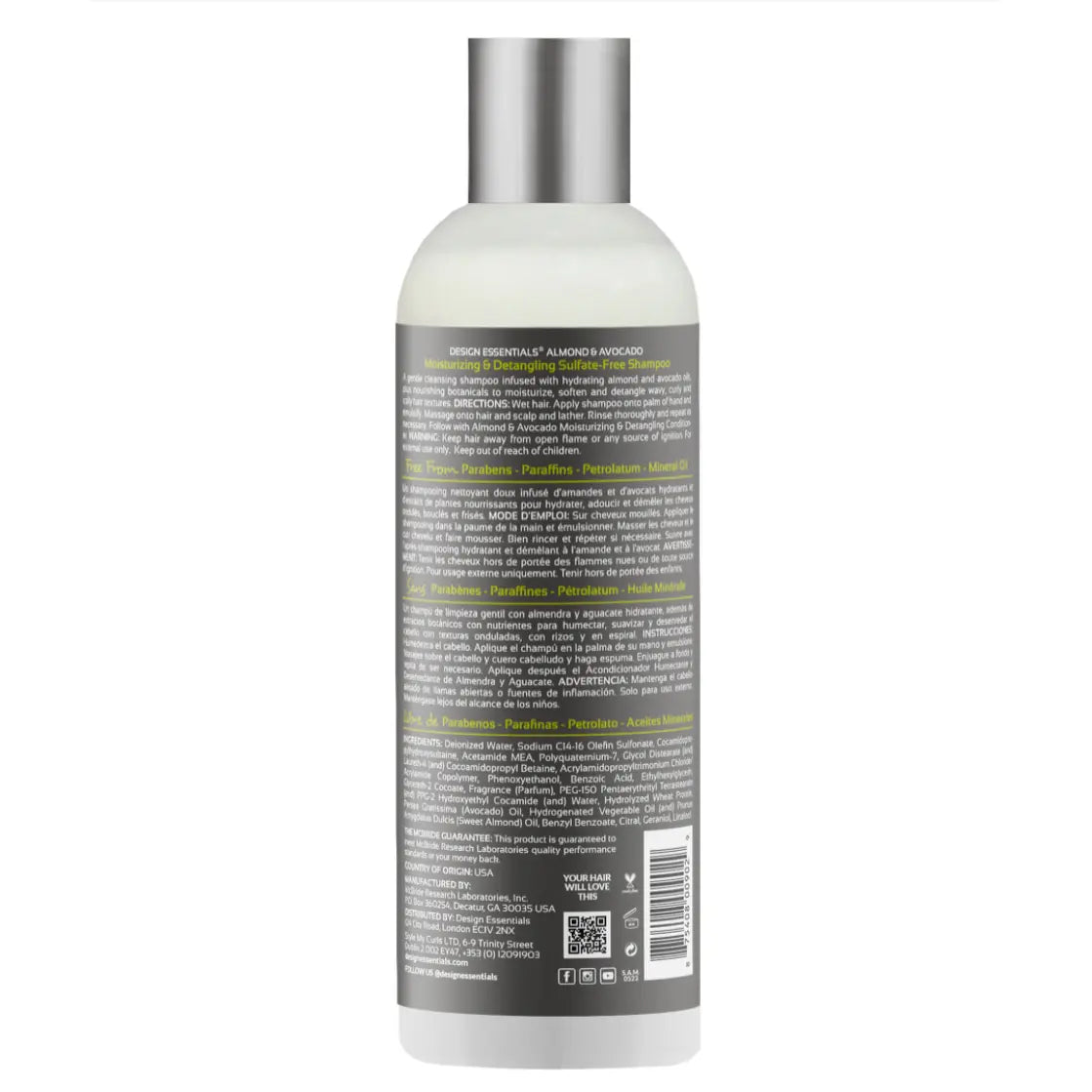Design Essentials - Natural Almond & Avocado Moisturizing Detangling Sulfate Free Shampoo