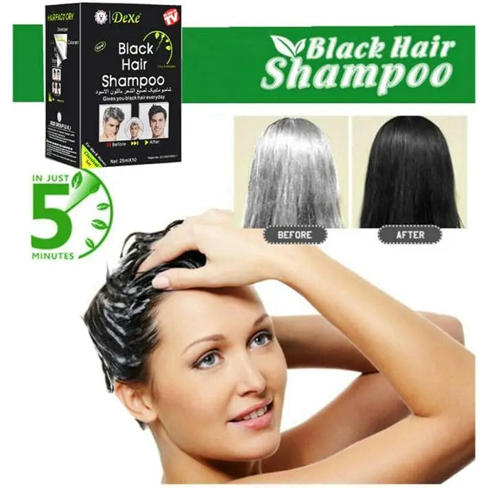 Dexe - Black Hair Colour Shampoo 25ml Sachets X 10