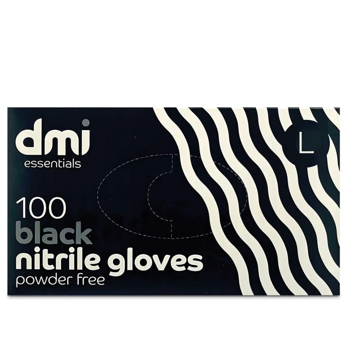 Dmi Essentials - Black Nitrile Powder Free Gloves Large