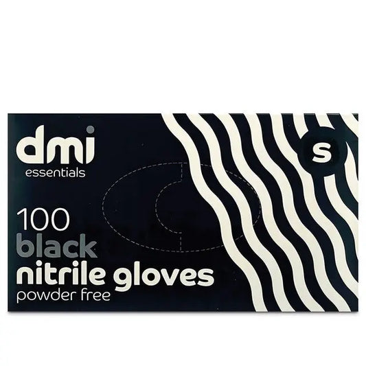 Dmi Essentials - Black Nitrile Powder Free Gloves Small