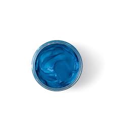 Blue cream in a jar on a white background