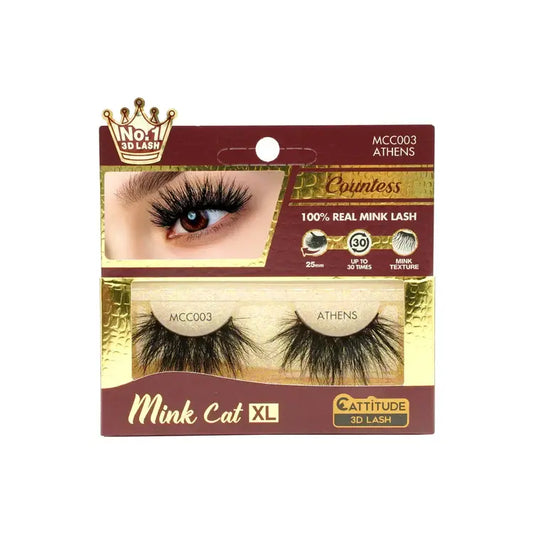 Ebin - Mink Cat XL 3D Strip Eyelashes - Athens MCC003