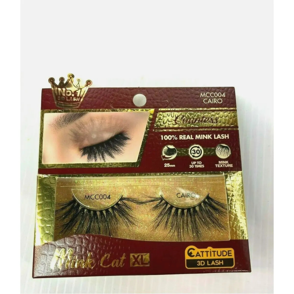 Ebin - Mink Cat XL 3D Strip Eyelashes - Cairo MCC004
