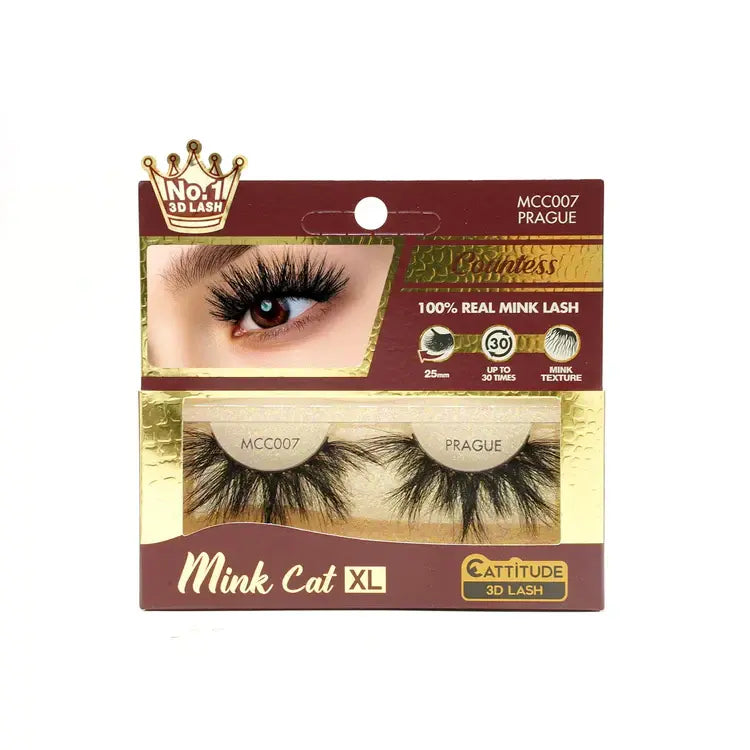 Ebin - Mink Cat XL 3D Strip Eyelashes - Prague MCC007