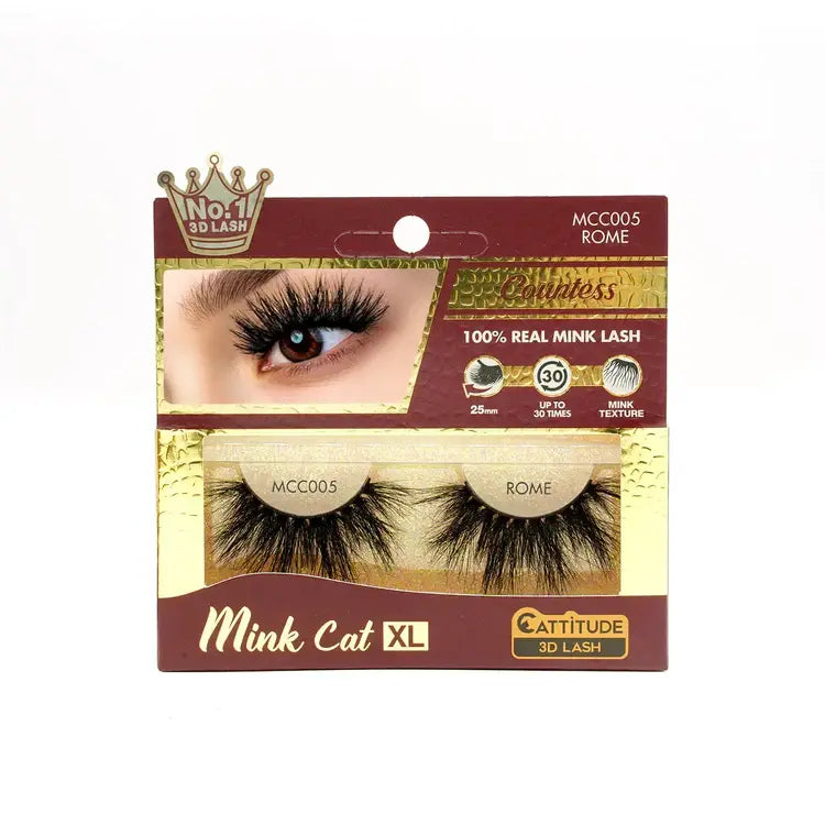 Ebin - Mink Cat XL 3D Strip Eyelashes - Rome MCC005