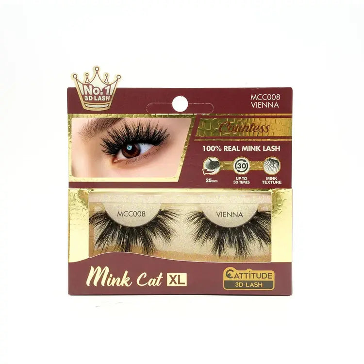 Ebin - Mink Cat XL 3D Strip Eyelashes - Vienna MCC008