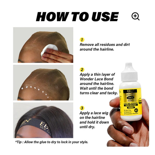 Ebin - Wonder Lace Bond Waterproof Adhesive - Extra Mega Hold