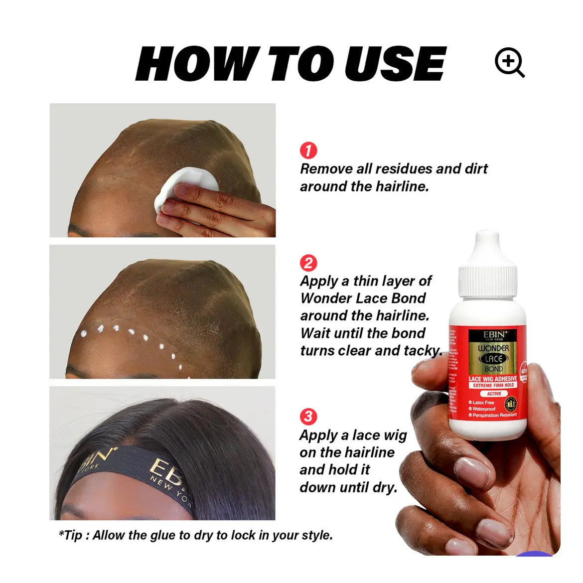 Ebin - Wonder Lace Bond Waterproof Adhesive Extreme Firm Hold
