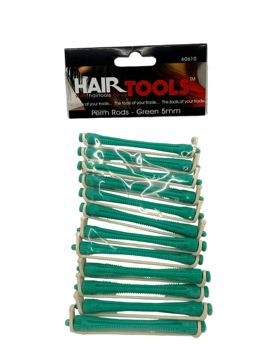 Packaged green hair rollers with 'Hair Tools' packaging on a gray background