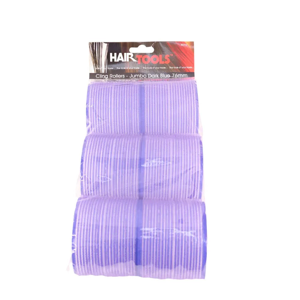 Hairtools - Hair Tools Cling Rollers Various Jumbo Sizes (6 Packs) - Dark Blue 76mm
