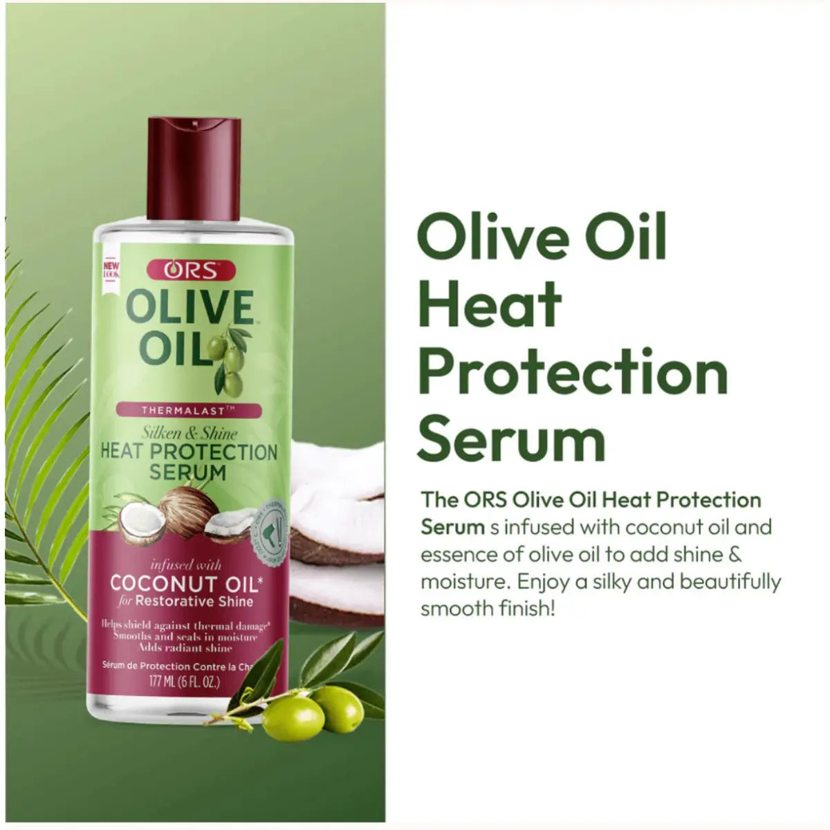 ORS - Olive Oil Heat Protection Hair Serum Infused With Coconut For Restorative Shine