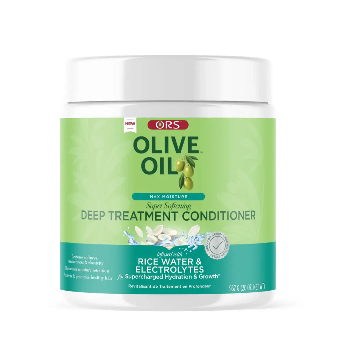 ORS - Olive Oil Max Moisture Super Softening Deep Treatment Conditioner Infused With Rice Water & Electrolytes