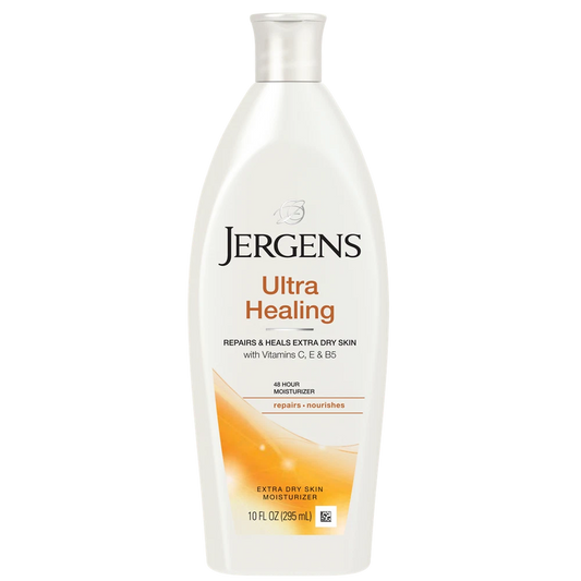 Jergens Ultra Healing lotion bottle on a white background
