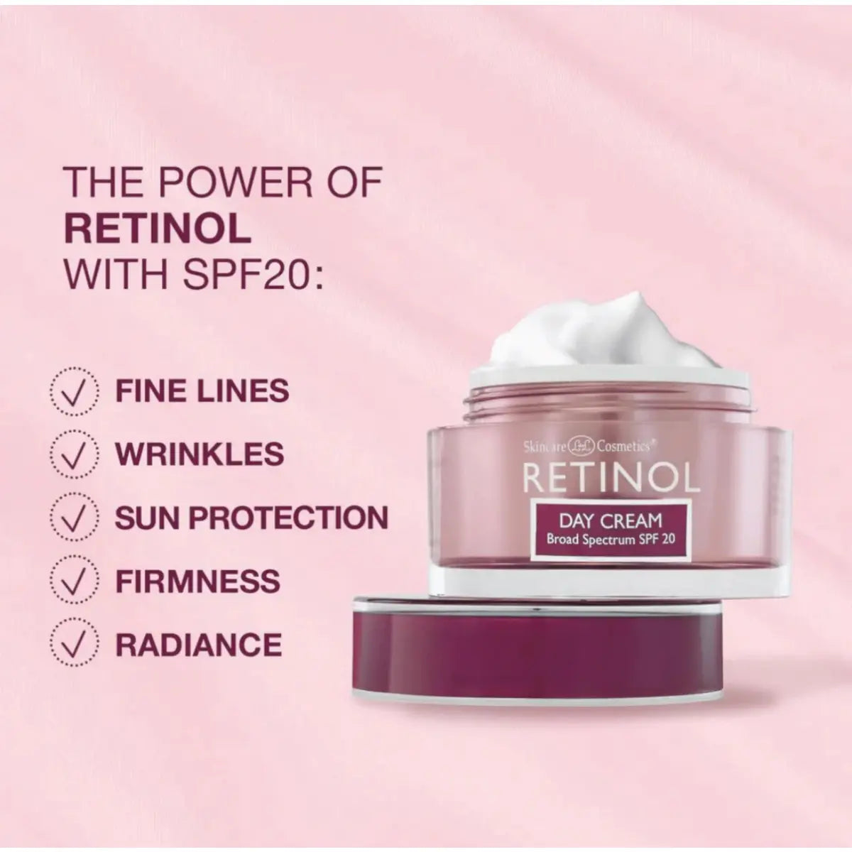 Skincare Cosmetics - Retinol Day Cream With Broad Spectrum SPF 20