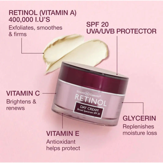 Skincare Cosmetics - Retinol Day Cream With Broad Spectrum SPF 20