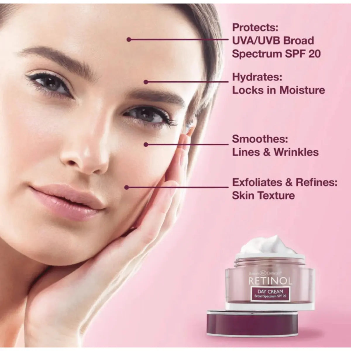 Skincare Cosmetics - Retinol Day Cream With Broad Spectrum SPF 20