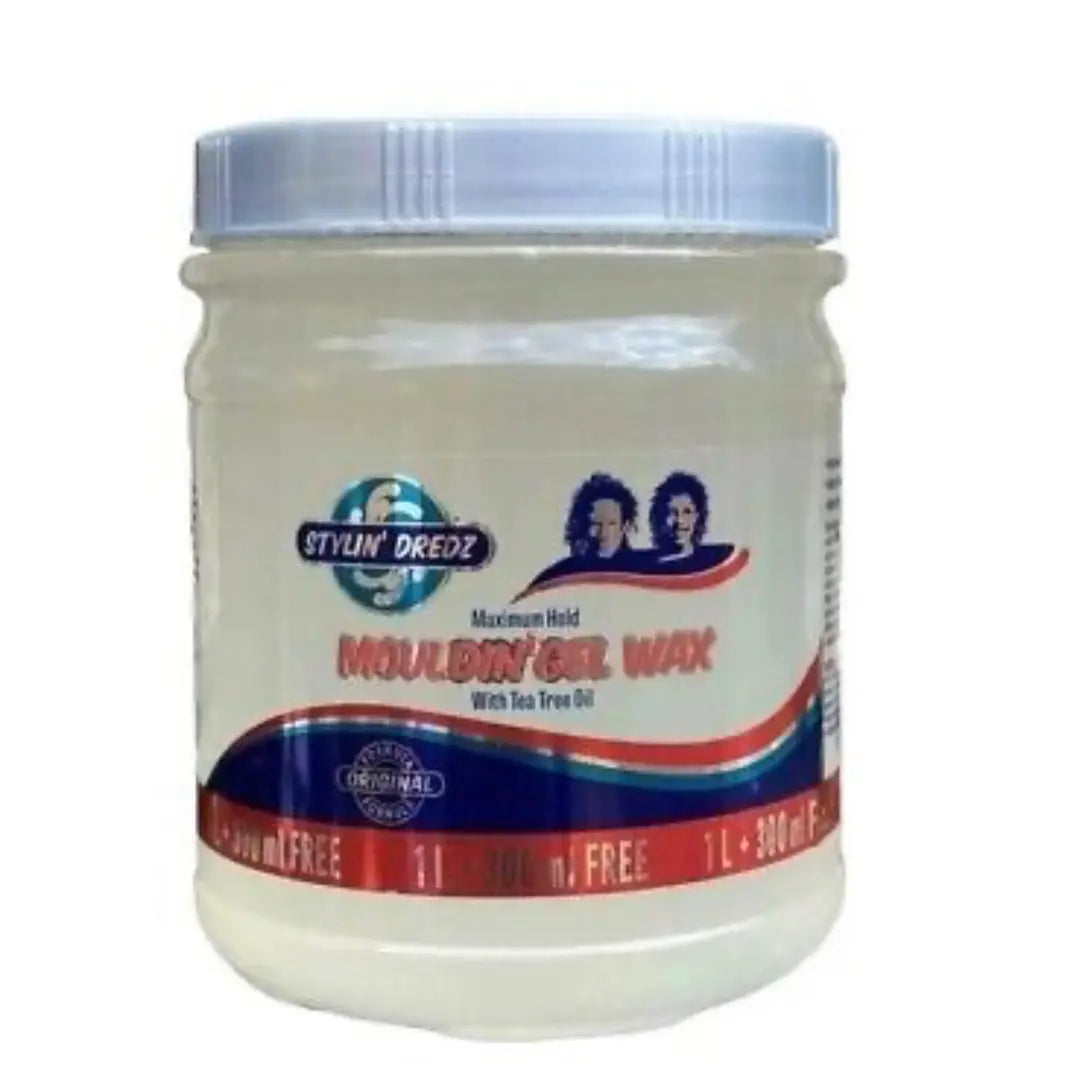 Stylin Dredz - Moulding Strong Maximum Hold Gel Wax With Tea Tree Oil Hair Care For Dreadlocks - 1000ml