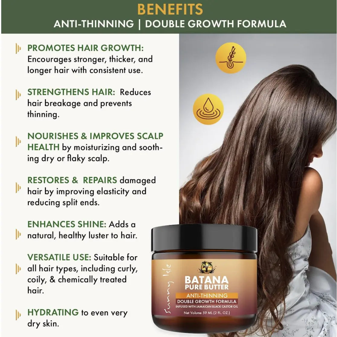 Sunny Isle - Batana Pure Butter Infused With Jamaican Black Castor Oil