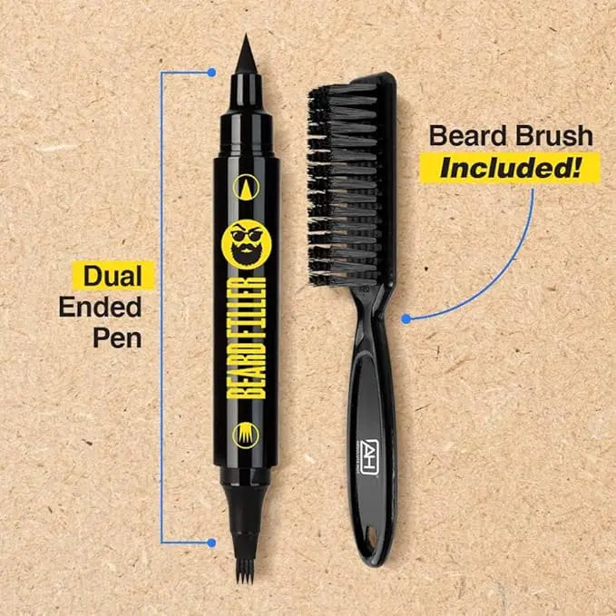 Tyche - Dual Ended Black Beard Filler Pen & Brush